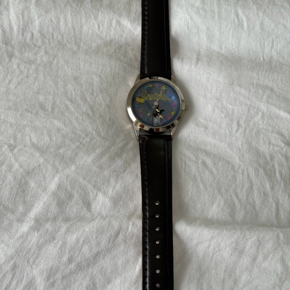 Brand New Vintage Bewitched Black Leather Strap Watch